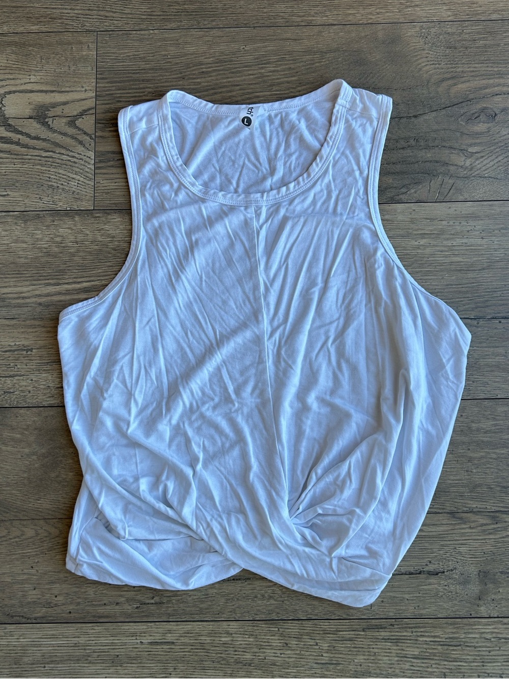 Amazon White Twist-Front Tank Top